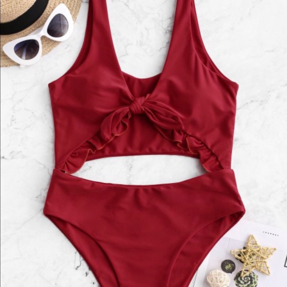 Frilly One Piece Swimsuit (TAG STILL ON)